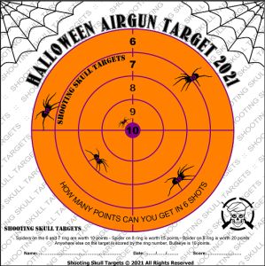 Free Printable Halloween Airgun Target 2021 - Download for FREE at SHOOTINGSKULLTARGETS.WORDPRESS.COM