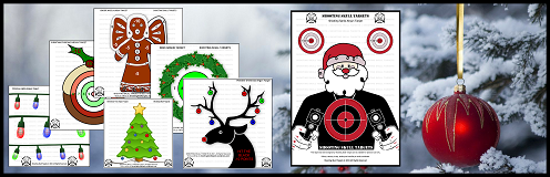 Free printable christmas airgun targets in 17cm, 14cm and A4 Target sizes. Designed By Shooting Skull Targets.