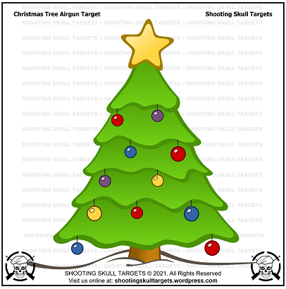 Christmas Tree Free Printable Airgun Target By Shooting Skull Targets